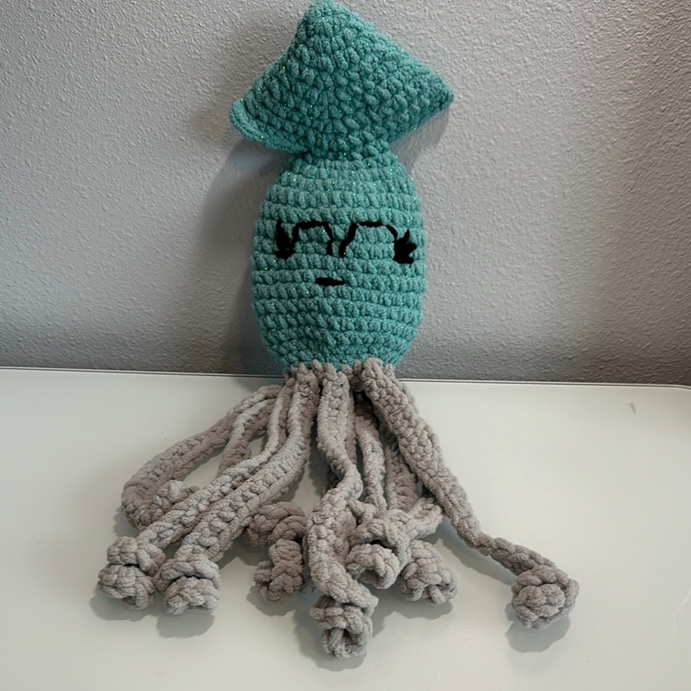 Handmade Crochet Squid Lovey